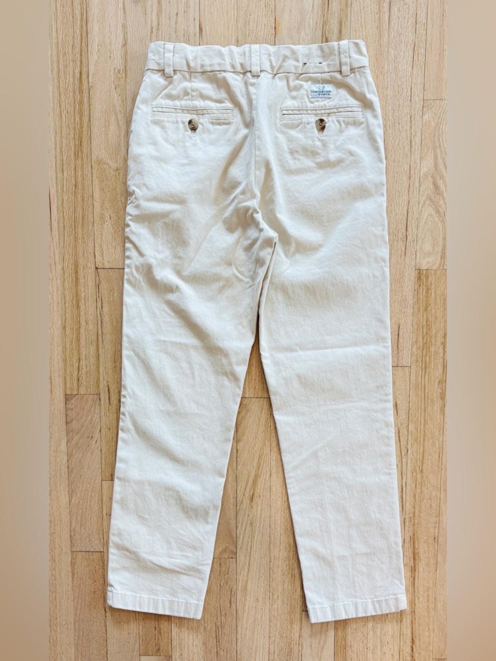 Vineyard Vines Boys Classic Stretch Chino Pants Stone Khaki Adjustable Waist 14 - Picture 3 of 6
